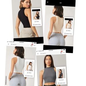 SHEIN Basics ‼️ Solid Crop (mock neck) Halter Top